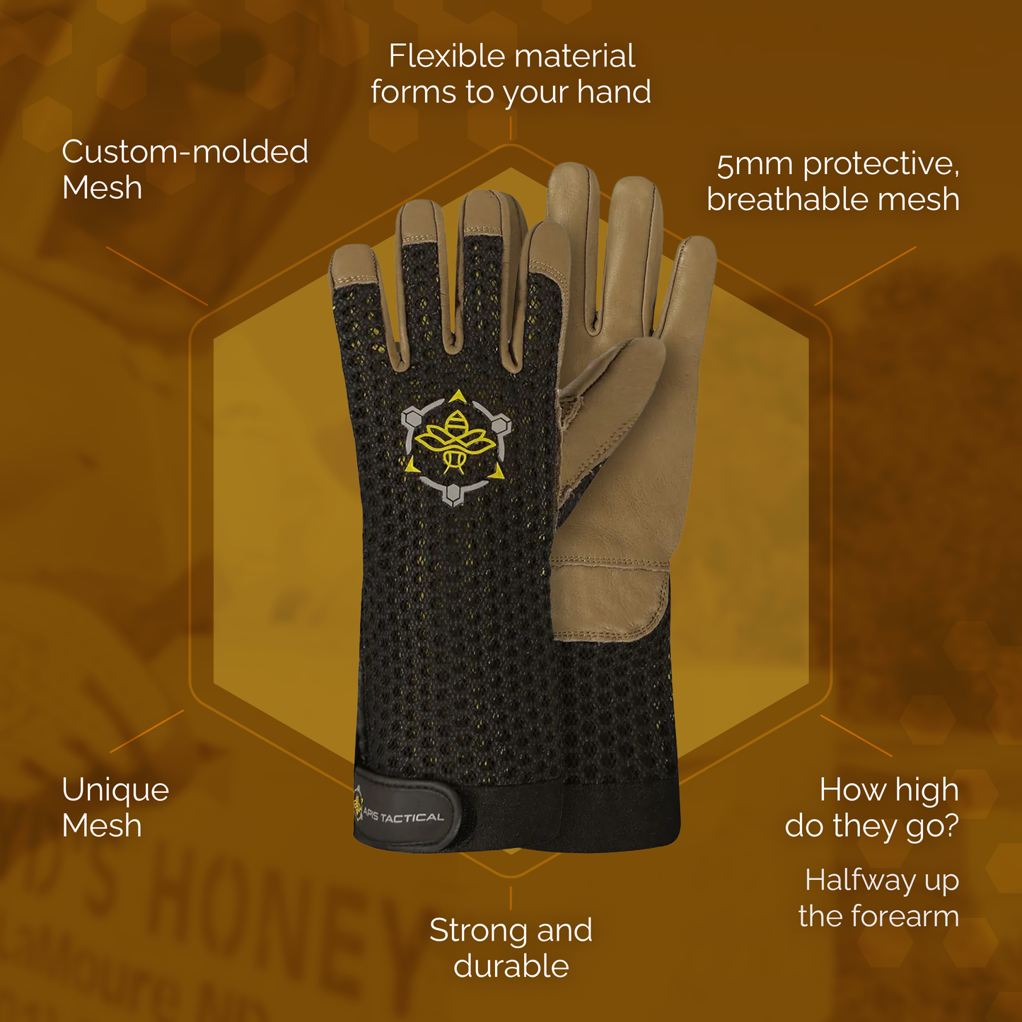 Heavy Duty Beekeeping Gloves - native