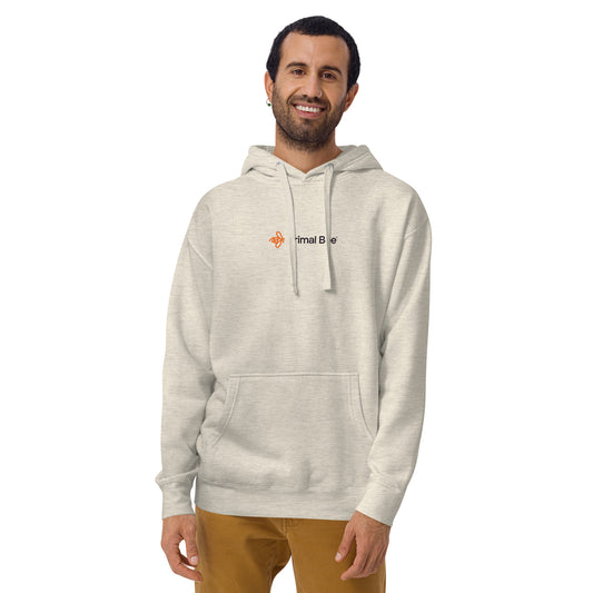 Primal Bee unisex pullover hoodie with embroidered logo